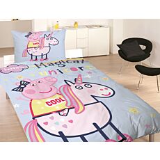 Parure de lit avec Peppa Pig sur une licorne magique