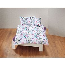 Linge de lit avec motif printanier coloré et accents floraux