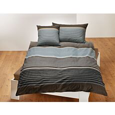 Linge de lit à motif rayé bleu-gris – 50x70 cm