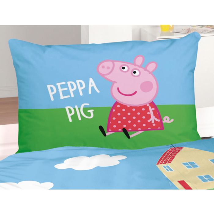 Parure De Lit Avec Peppa Pig Devant Sa Maison Sur La Colline Linge De Lit Ch